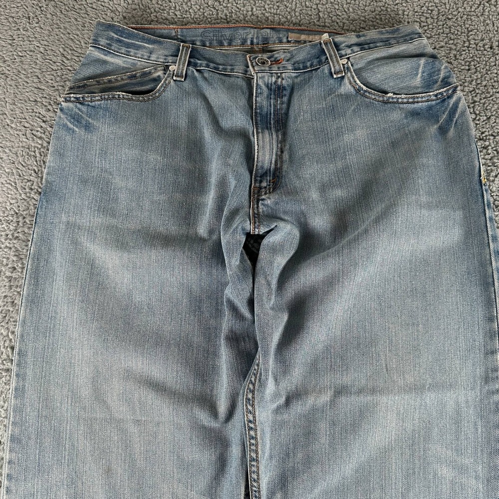 Vtg‎ SilverTab Jeans Mens W36 L30 Baggy Light Blue Cotton Relaxed Wide Leg Y2K - Picture 2 of 16